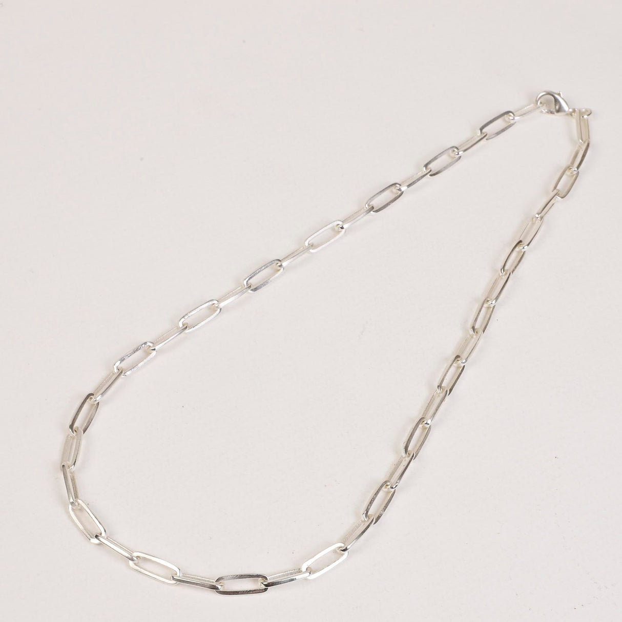 Paperclip Chain Necklace Silver (Large)