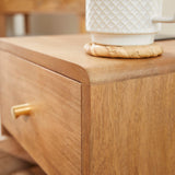 Scandinavian Light Walnut Logan Narrow Bedside Table