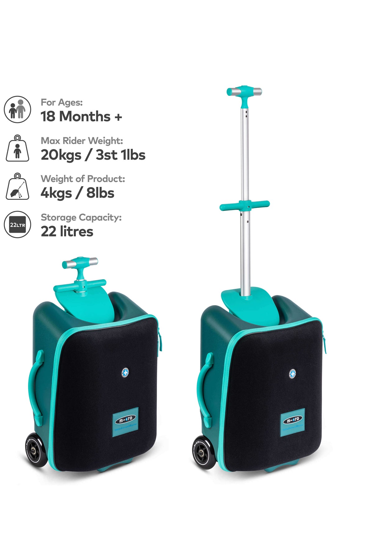 Trike Suitcase: Teal Green
