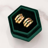 Mila Chunky Illusion Hoop Earrings Flamingo & Gold