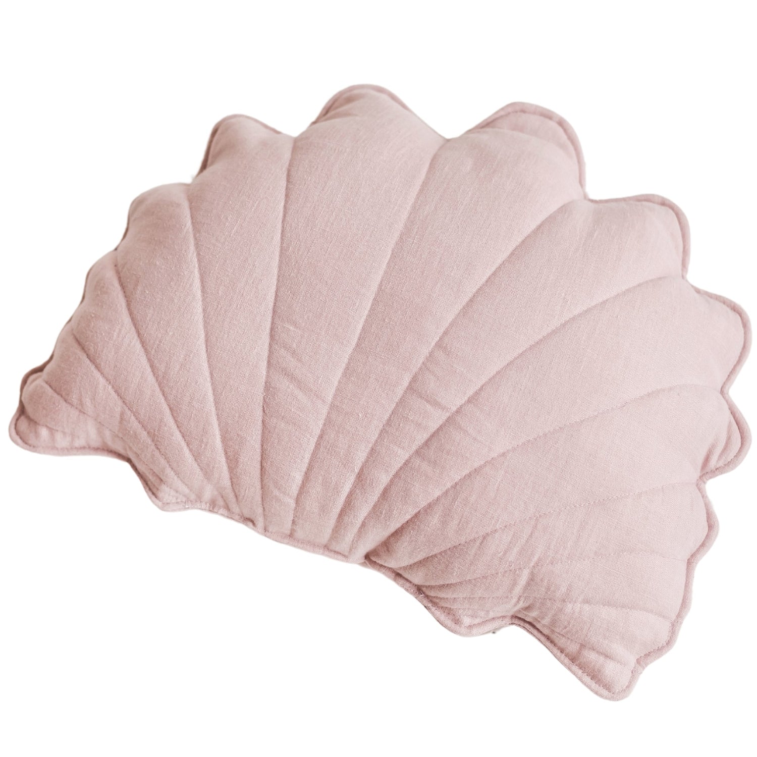 MINICAMP Linen Sea Shell Pillow – Pink Throw Pillow for Coastal & Beach Decor