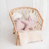 MINICAMP Linen Sea Star Pillow – Pink Throw Pillow for Coastal & Beach Decor
