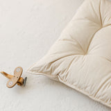MINICAMP Tufted Canvas Floor Cushion, French Style Pillow in Natural Ecru