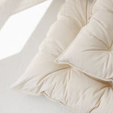 MINICAMP Tufted Canvas Floor Cushion, French Style Pillow in Natural Ecru