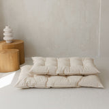 MINICAMP Tufted Canvas Floor Cushion, French Style Pillow in Natural Ecru