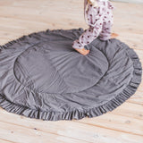 MINICAMP Kids Playmat With Ruffled Border in Grey