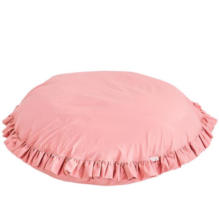 MINICAMP Large Floor Cushion with Ruffled Edges in Pink