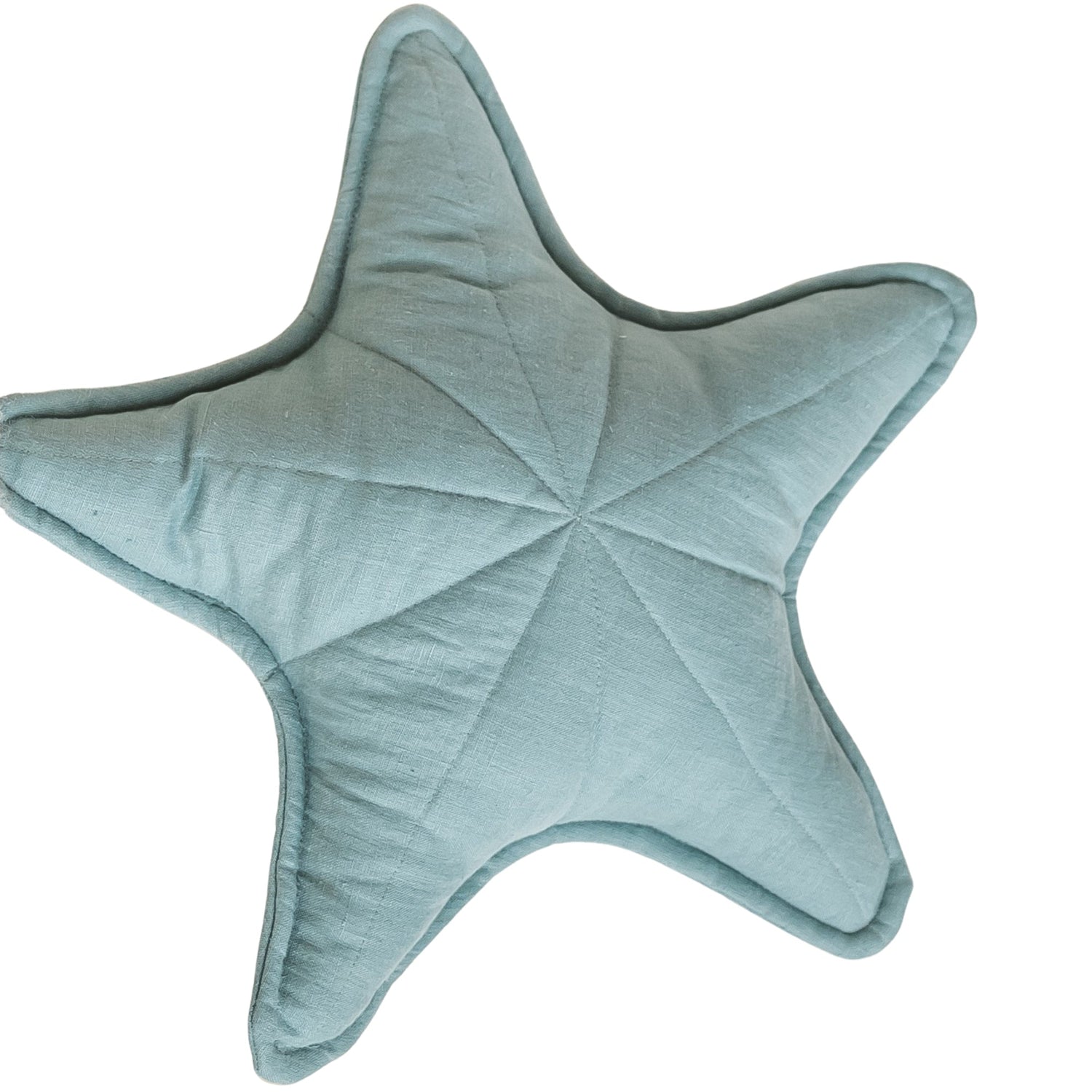 MINICAMP Linen Sea Star Pillow – Mint Throw Pillow for Coastal & Beach Decor