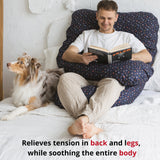 MINICAMP Comfort Pillow for Men and Women With Organic Cover in Navy Blue | Kapok or PES Filling