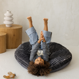 MINICAMP Large Kids Floor Cushion in dark grey corduroy