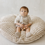 MINICAMP large kids floor cushion with a soft minky corduroy-style fabric in ecru