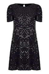 Mela Black Sequin Tunic Dress
