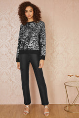 Mela Black All Over Sequin Relaxed Fit Jumper