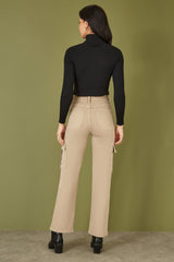 Yumi Black Ribbed Knit Roll Neck Jumper