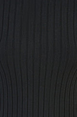 Yumi Black Ribbed Knit Roll Neck Jumper