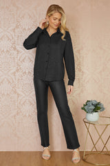 Mela Black All Over Gem Long Sleeve Shirt