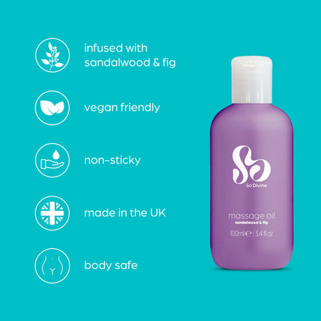 So Divine Sandalwood & Fig Sensual Massage Oil 100ml