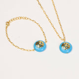 Melange Turquoise Necklace Bracelet Combo