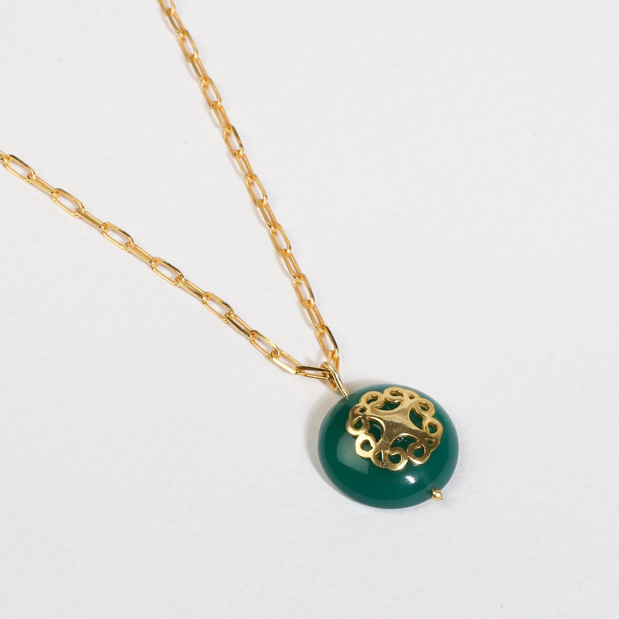 Melange Necklace Green Onyx
