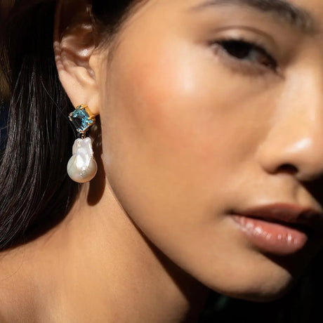 Blue Topaz Baroque Drops