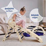 Apollo 4in1 Climbing Set:  Pikler Triangle, Arch, Slide Board, and Cushion for Little Toddlers Astronauts