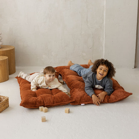 MINICAMP Tufted Corduroy Floor Cushion, French Style Pillow in Terracotta