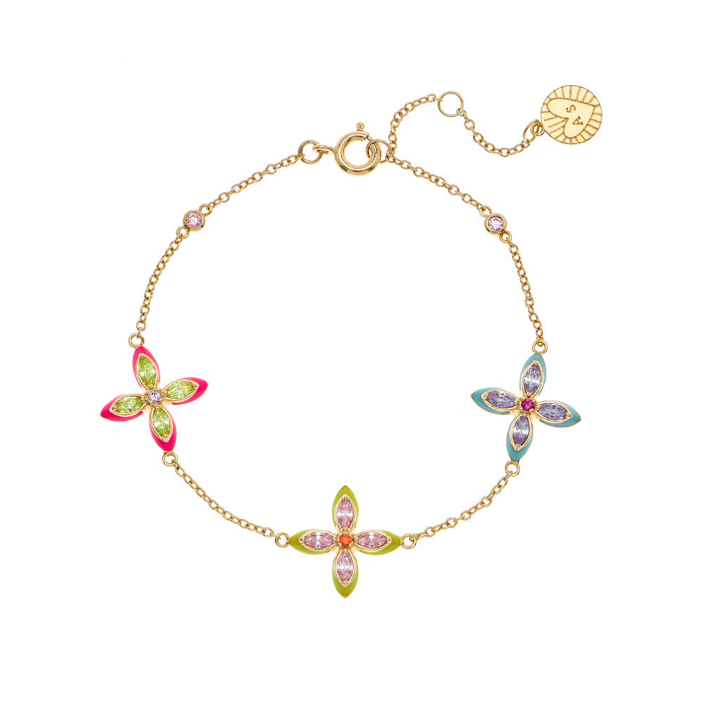 Lucky Clover Bracelet Sherbet Enamel & Gold