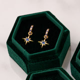 Nova North Star Hoop Earrings Sapphire Blue & Gold