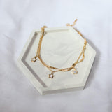 Naledi Mother Of Pearl Star Anklet | 18K Gold Plated