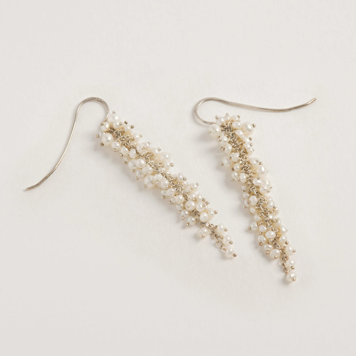 Delicate Silver Pearl Drops