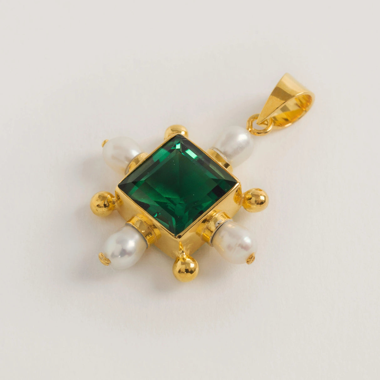 Green Quartz Cross Pendant