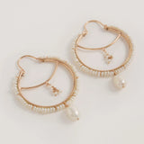 Pearly Drop Hoops