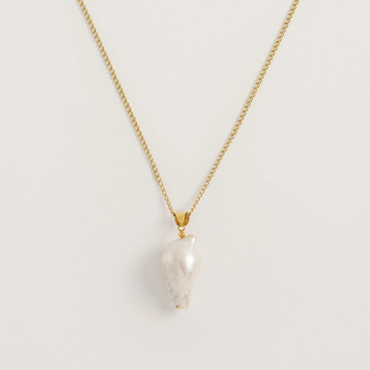 Large Baroque Pearl Gold Plated Necklace