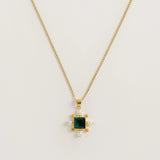 Green Quartz Cross Necklace