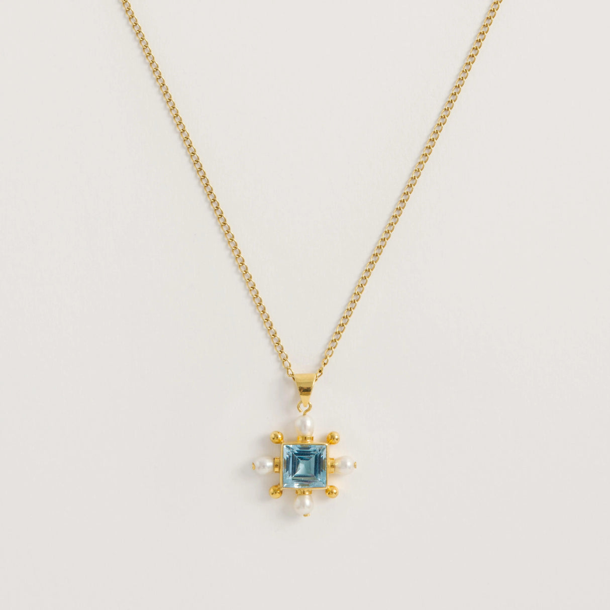 Blue Topaz Cross Necklace