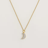 Mother of Pearl Moon Pendant on Gold Plated Necklace