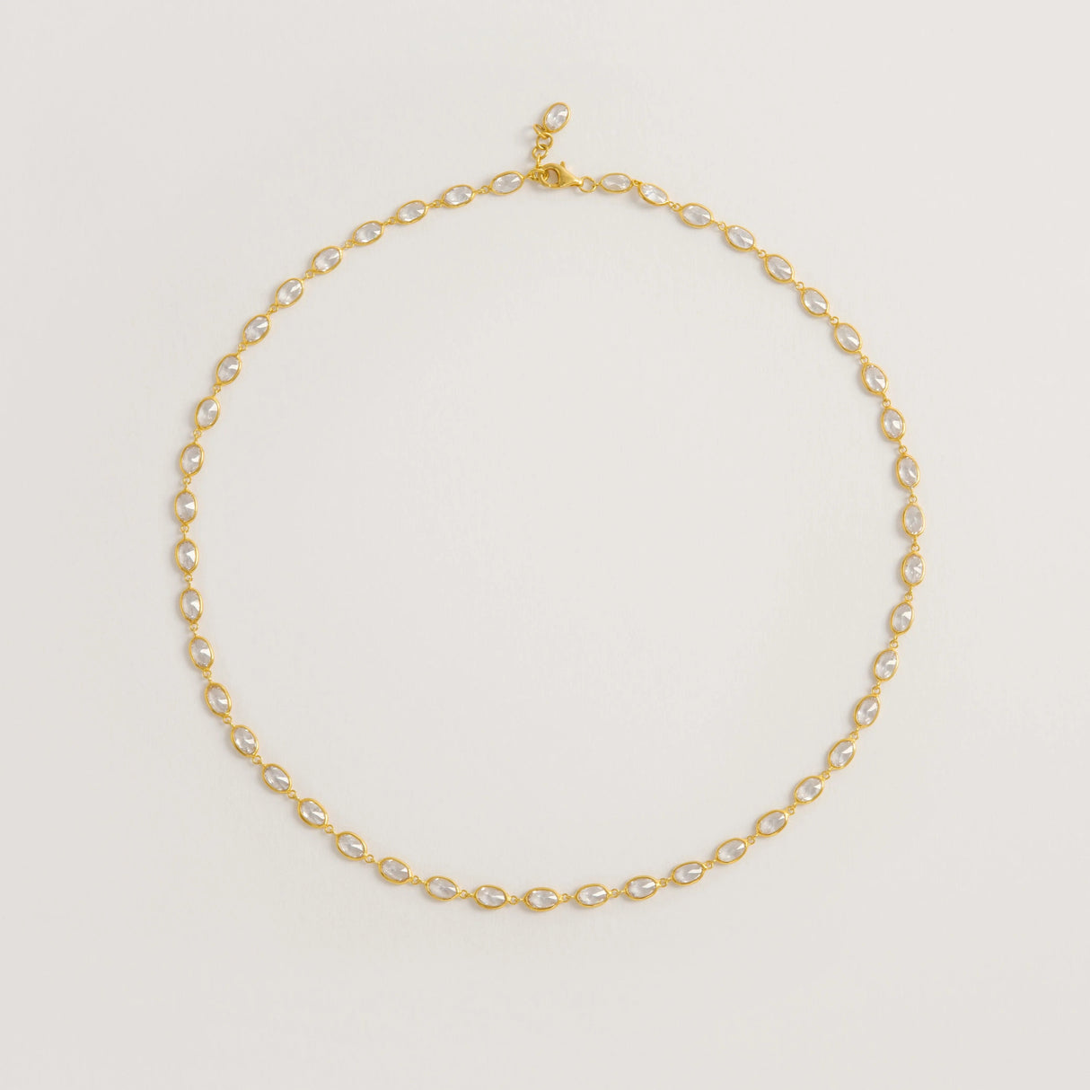 Oval Crystal Framed Necklace