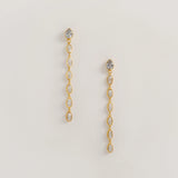 Oval Crystal Framed Long Drops