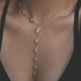 Juliet Star Burst Y Drop Necklace | 18K Gold Plated
