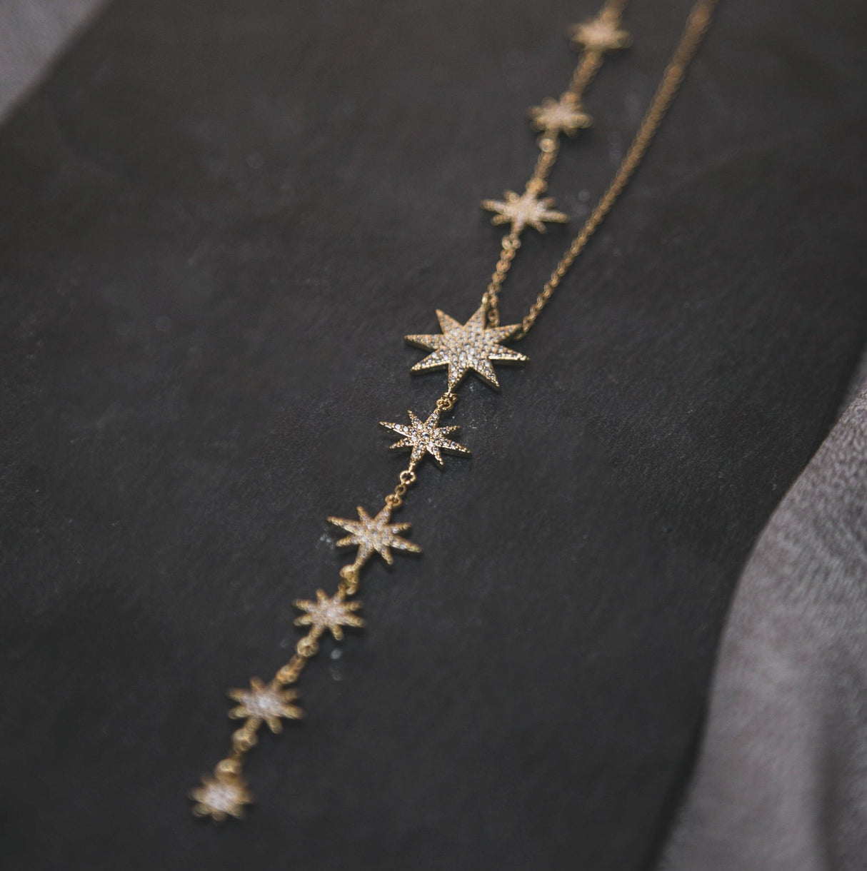 Juliet Star Burst Y Drop Necklace | 18K Gold Plated