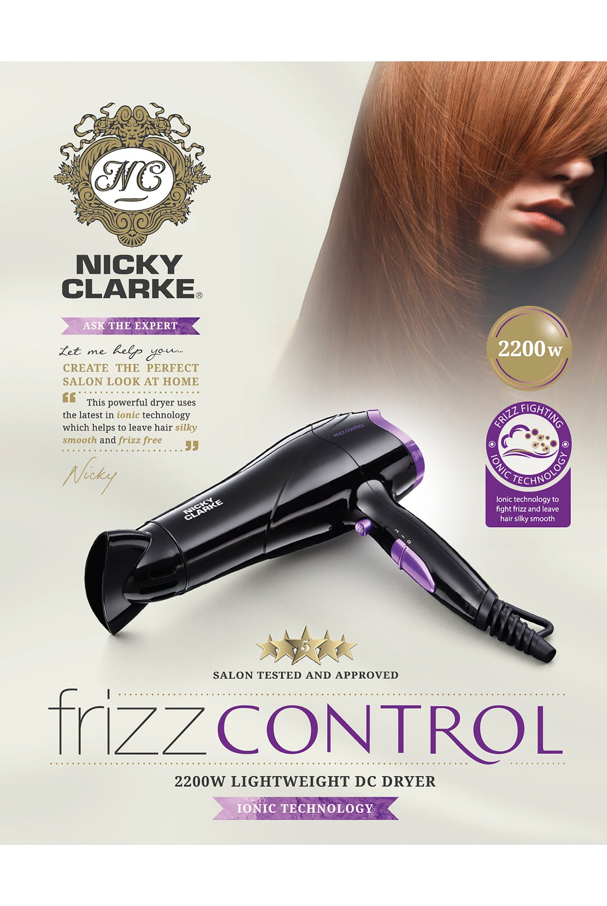 Nicky Clarke Frizz Control Hair Dryer