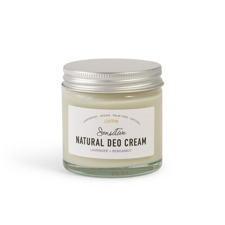 Natural Deodorant Cream for Sensitive Skin, Bergamot & Lavender, 60ml