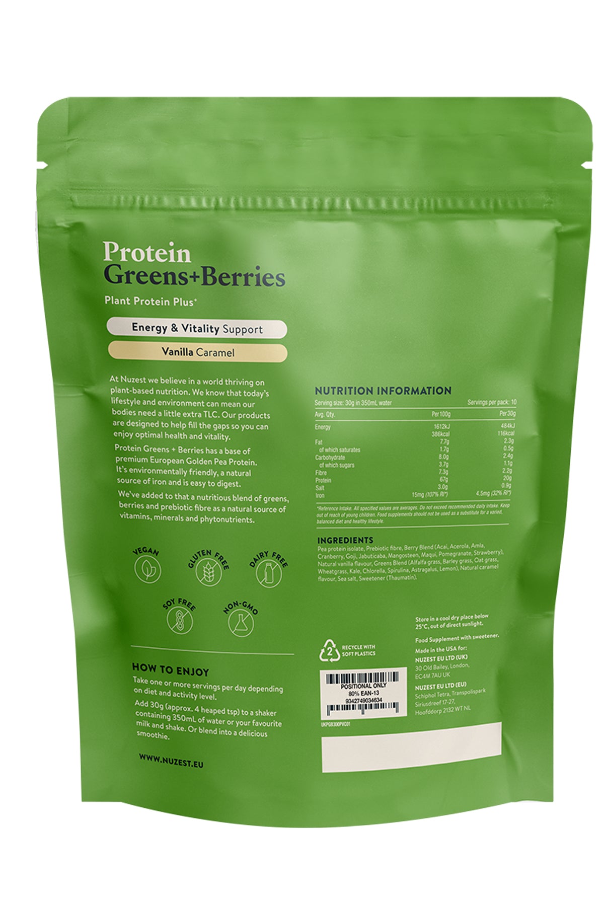 Protein Greens + Berries Vanilla Caramel