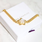 Odette Moonstone Spiky Star Choker Necklace | 18k Gold Plated