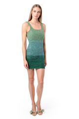 Ombre Hand-Beaded Embellished Mini Dress