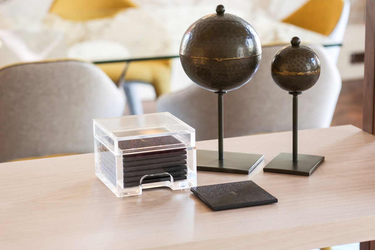 Coastbox Clear - Faux Shagreen Chocolate