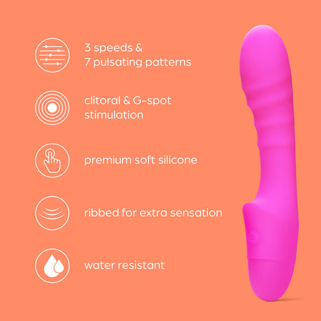 So Divine Pash Pink Ribbed G-Spot Vibrator