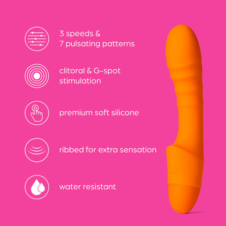 So Divine Pash Ribbed G-Spot Vibrator Orange