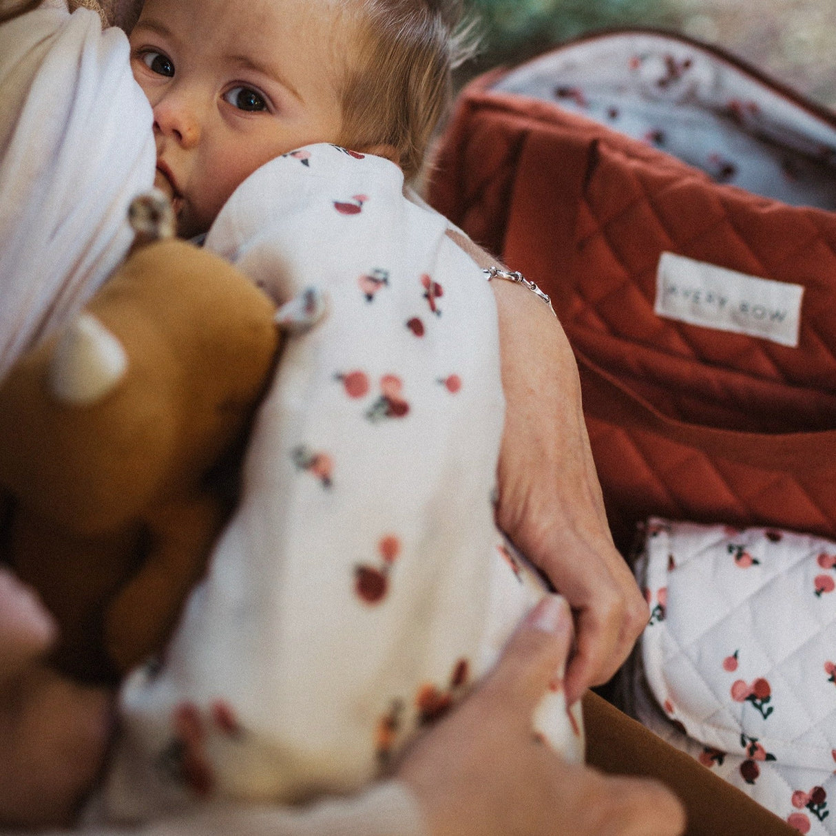 Organic Baby Muslin Swaddle - Peaches
