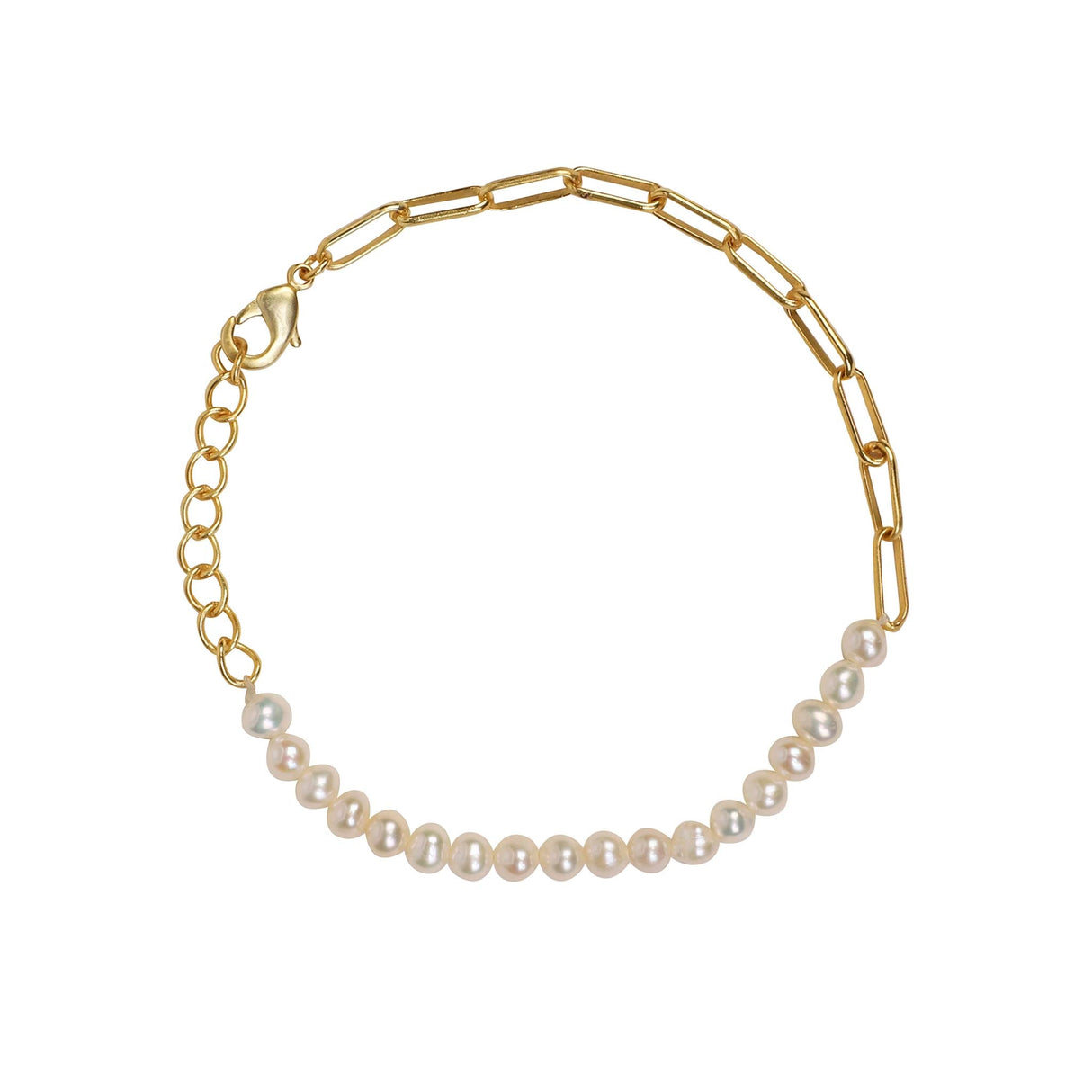 Pearl and Link Chain Bracelet